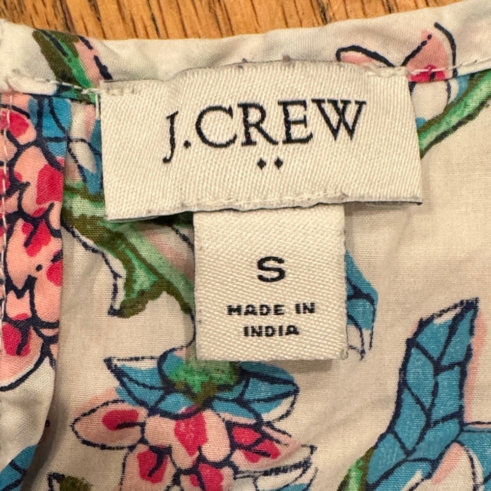 J. Crew Floral Print Blouse in Blue and Pink - Picture 2 of 10